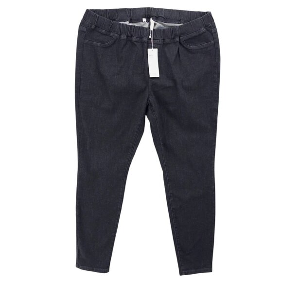 NWT EILEEN FISHER Jegging Organic Cotton Soft Stretch Denim VTBLK Black 1X - Picture 1 of 10